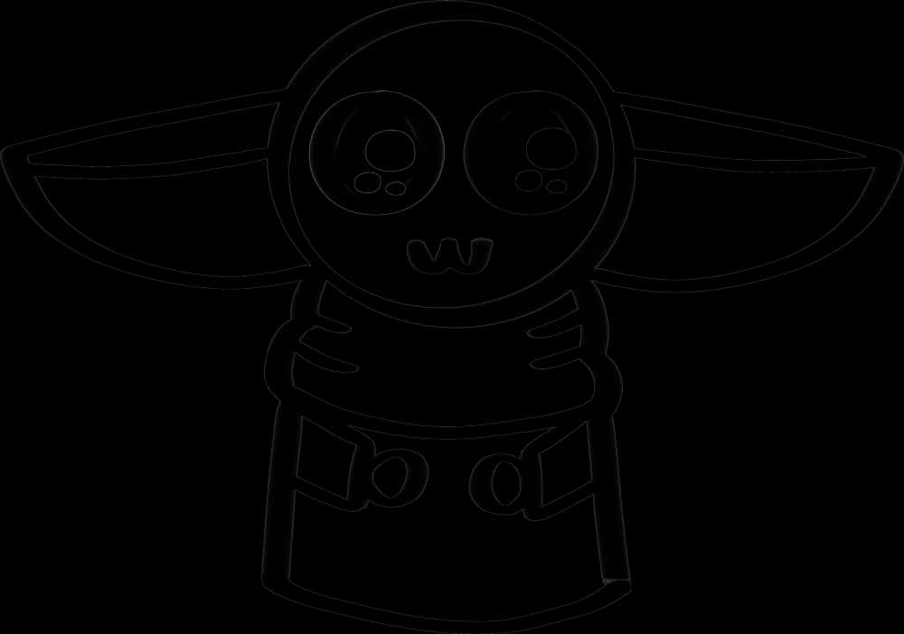 Baby Yoda Outline Drawing