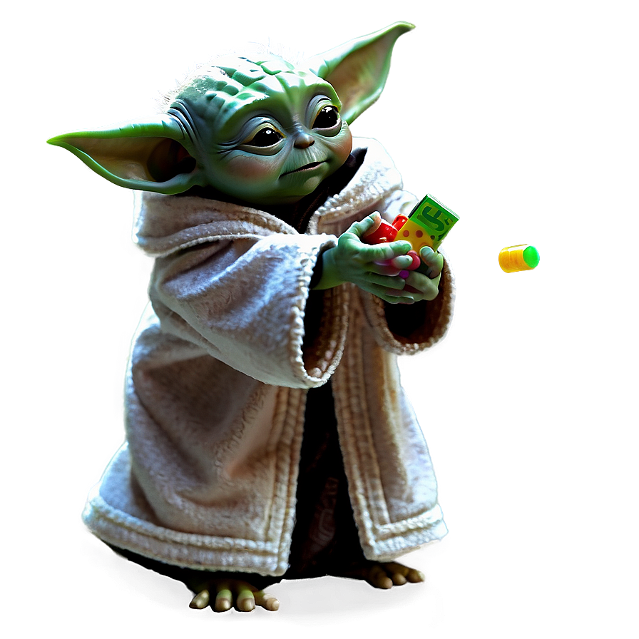 Baby Yoda Playing With Toys Png 27