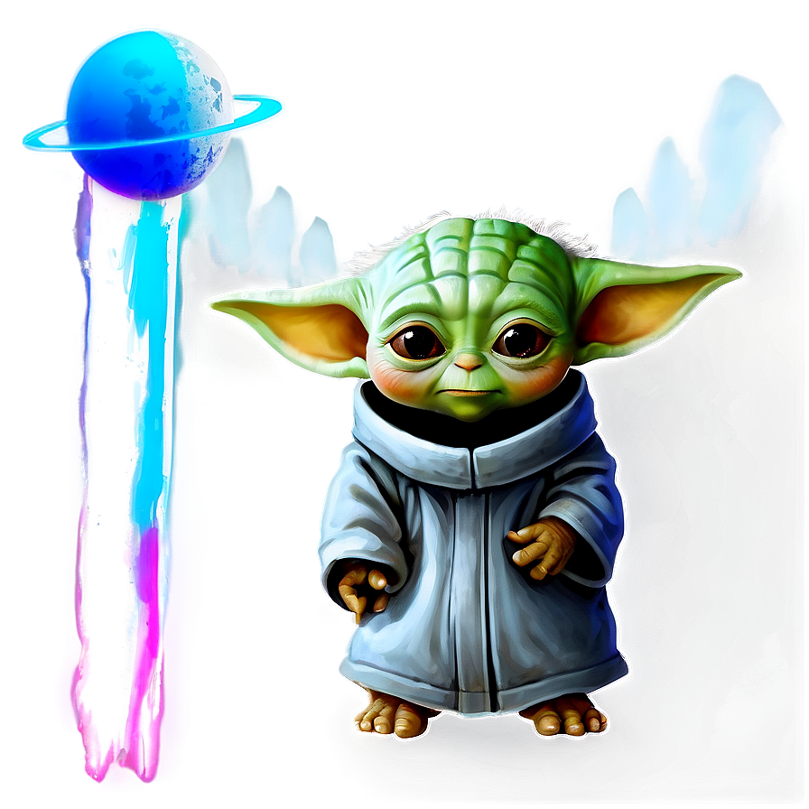 Baby Yoda Space Background Png Sag
