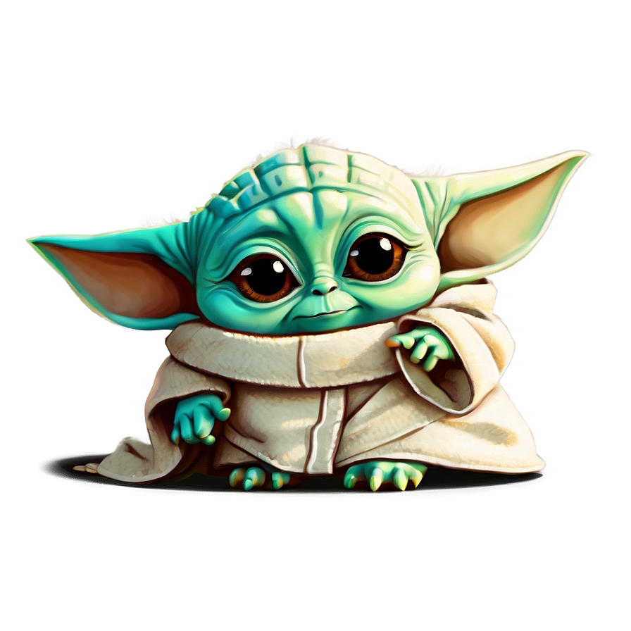 Baby Yoda The Child Cartoon Png Mlr5