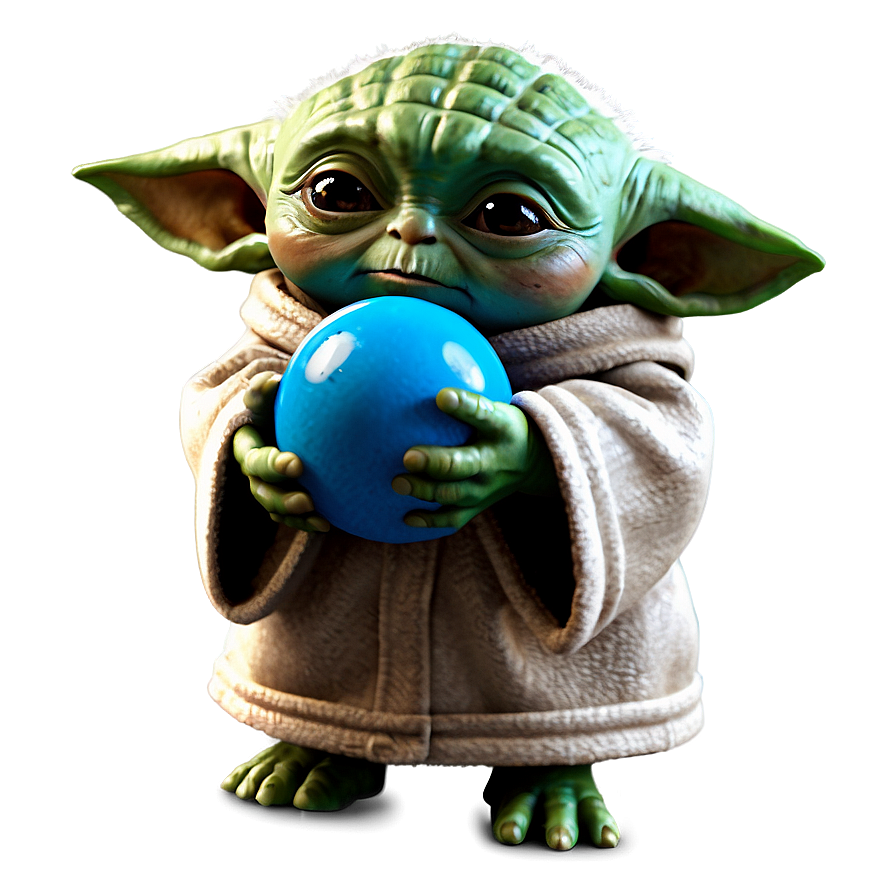 Baby Yoda With Ball Png 05062024