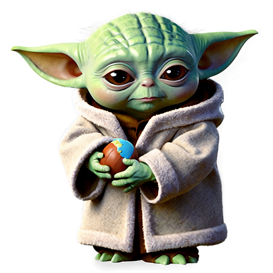 Baby Yoda With Ball Png 99