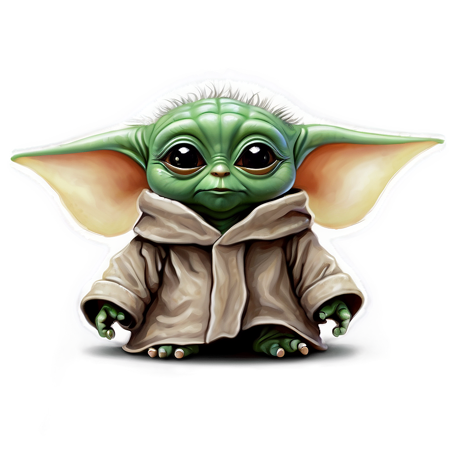 Baby Yoda With Butterfly Png 24