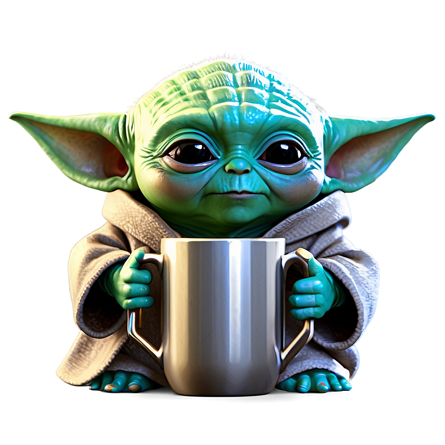 Baby Yoda With Cup Png 78