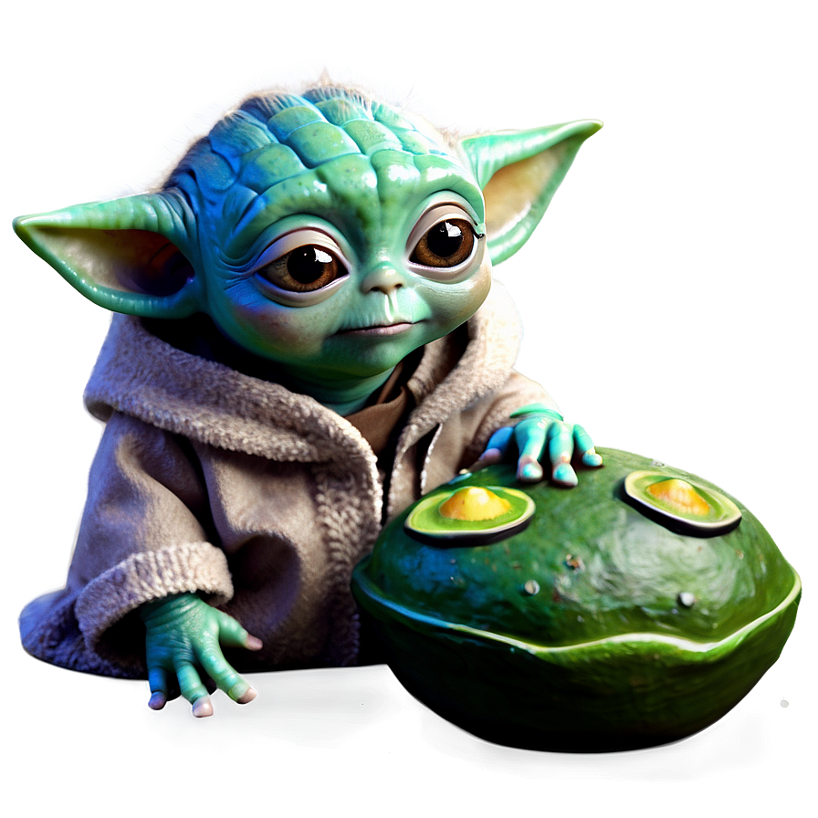 Baby Yoda With Frog Png Nis