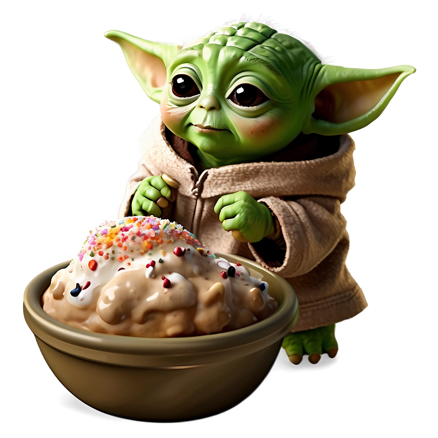 Baby Yoda With Ice Cream Png 05062024