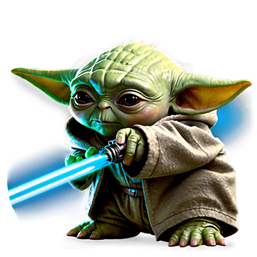 Baby Yoda With Lightsaber Png 92
