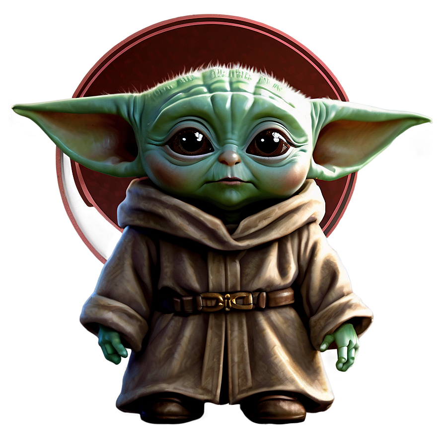 Baby Yoda With Mandalorian Crest Png 22