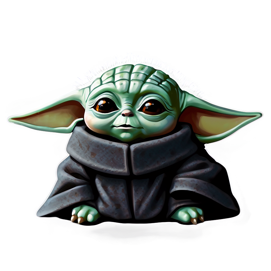 Baby Yoda With Mandalorian Sigil Png 05062024