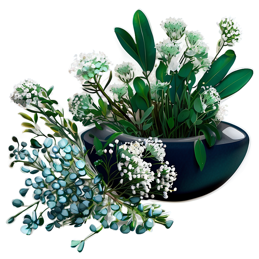 Babys Breath And Eucalyptus Combo Png Tms74