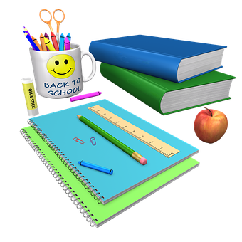 Backto School Supplies3 D Illustration