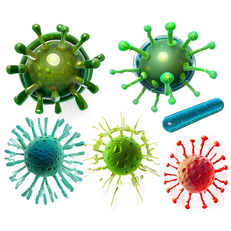 Bacteria And Virus Png Oln