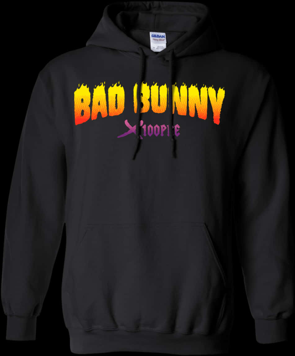 Bad Bunny Flame Design Hoodie