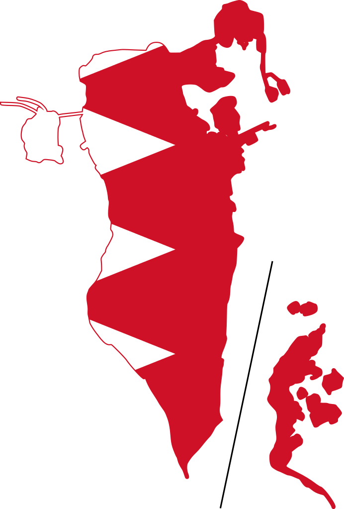 Bahrain Map Flag Graphic