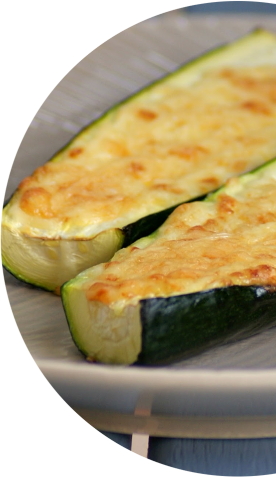 Baked Cheesy Zucchini Halves