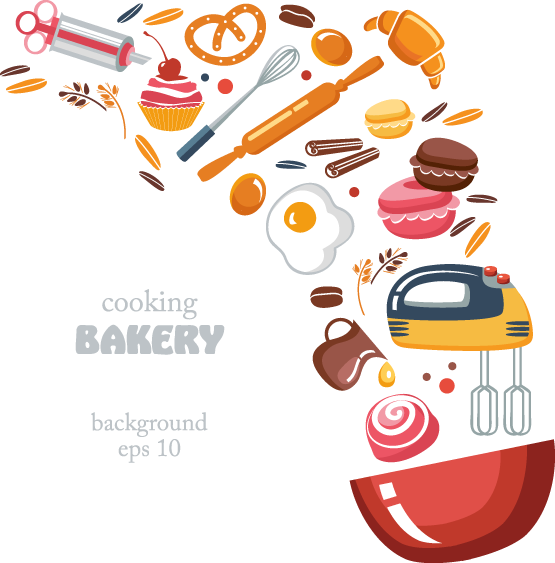 Bakery Ingredientsand Utensils Illustration