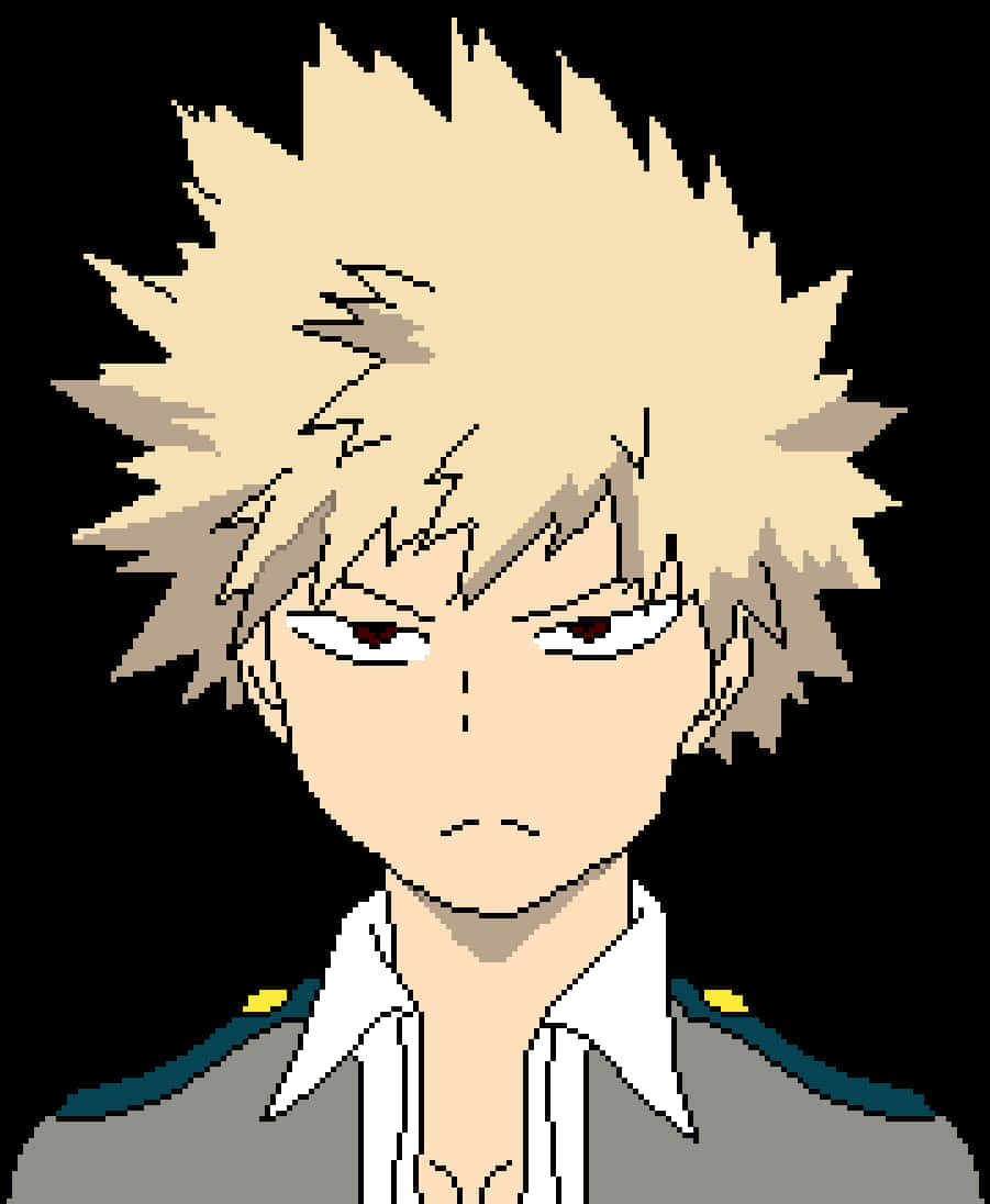 Bakugou Pixel Art Portrait