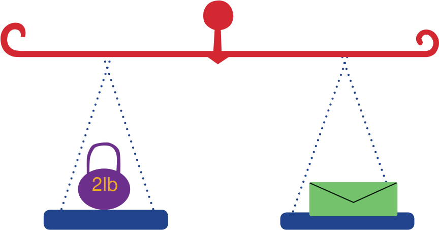 Balance Scale Weightand Envelope Illustration