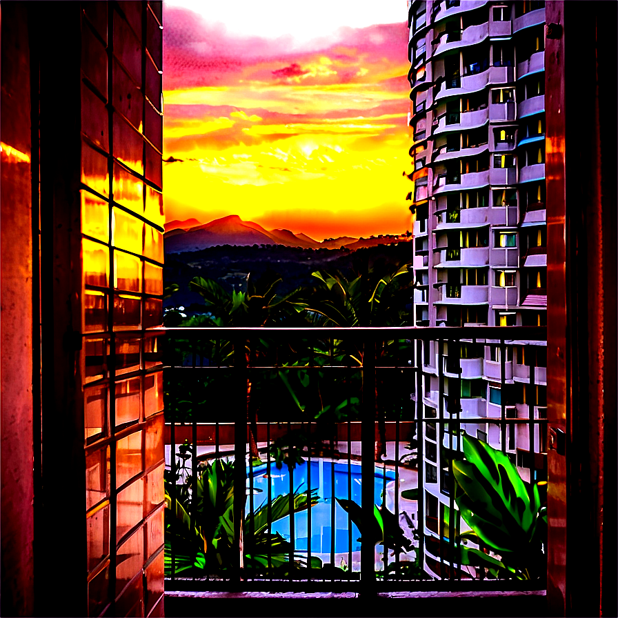 Balcony View Sunset Png Yfh60