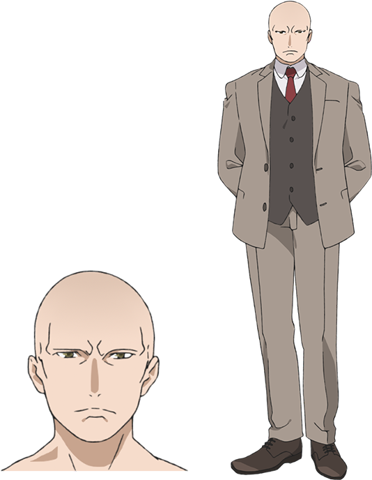 Bald Anime Characterin Suit