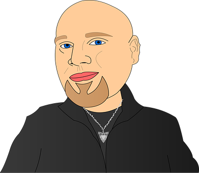 Bald Cartoon Man Portrait