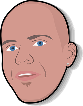 Bald Cartoon Man Vector