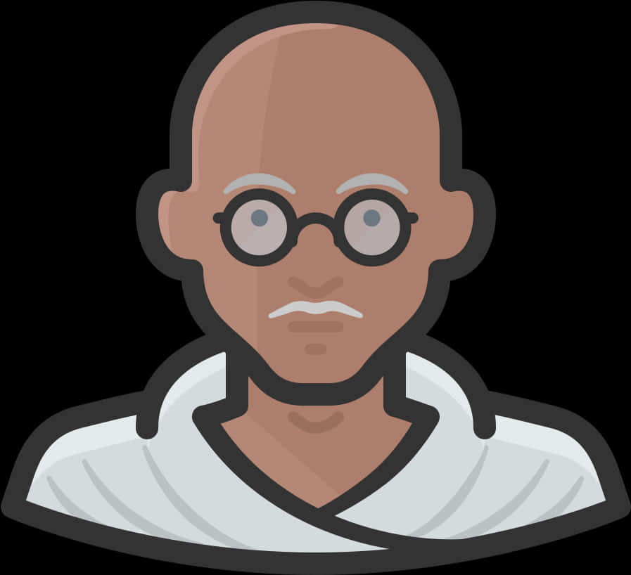 Bald Cartoon Manwith Glasses