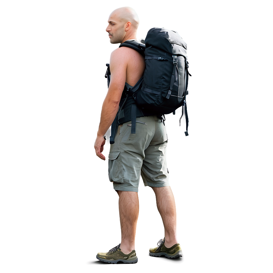 Bald Hiker Exploring Png 44