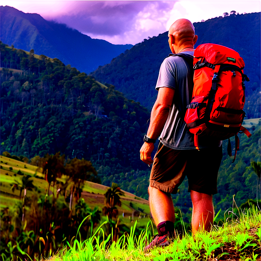 Bald Hiker Exploring Png 65