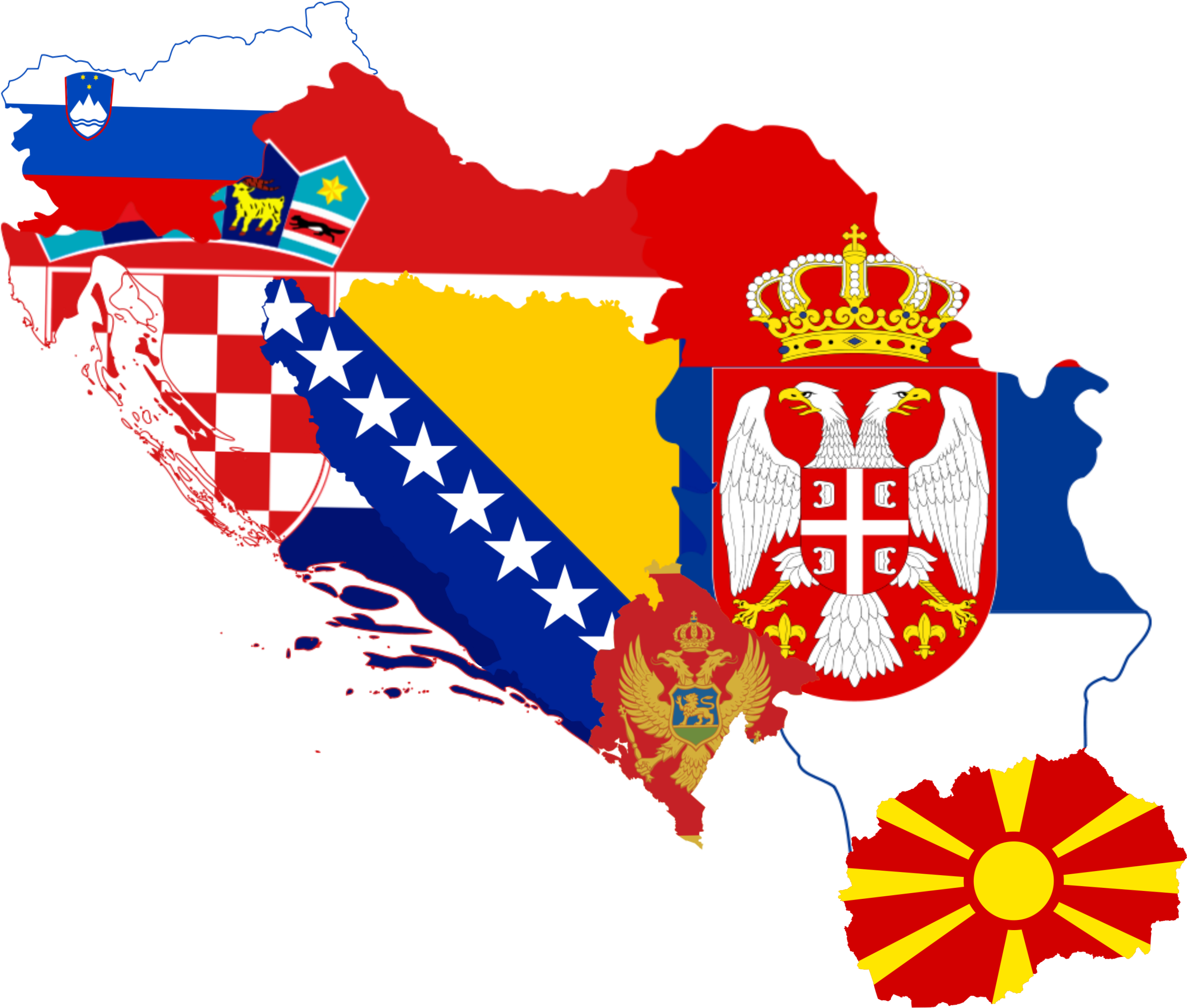 Balkan Countries Coatof Arms Map