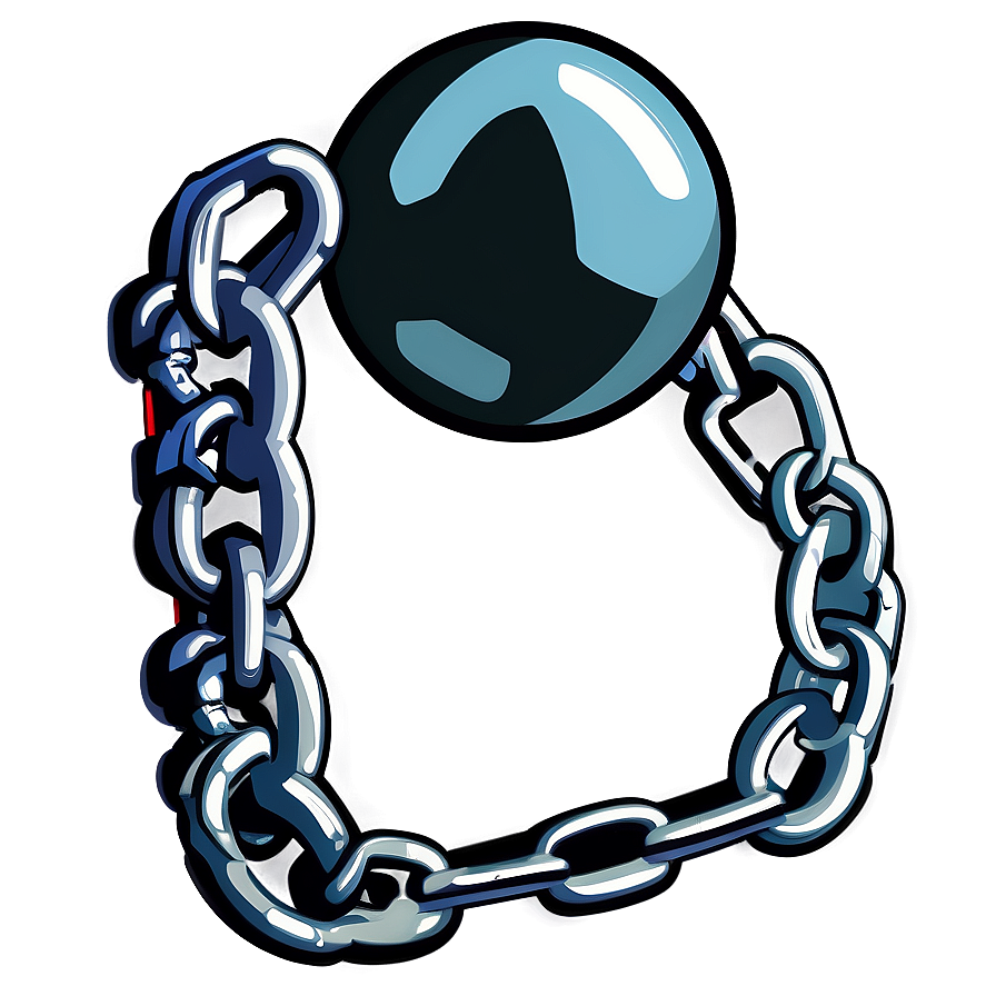 Ball And Chain Flat Design Png 06282024