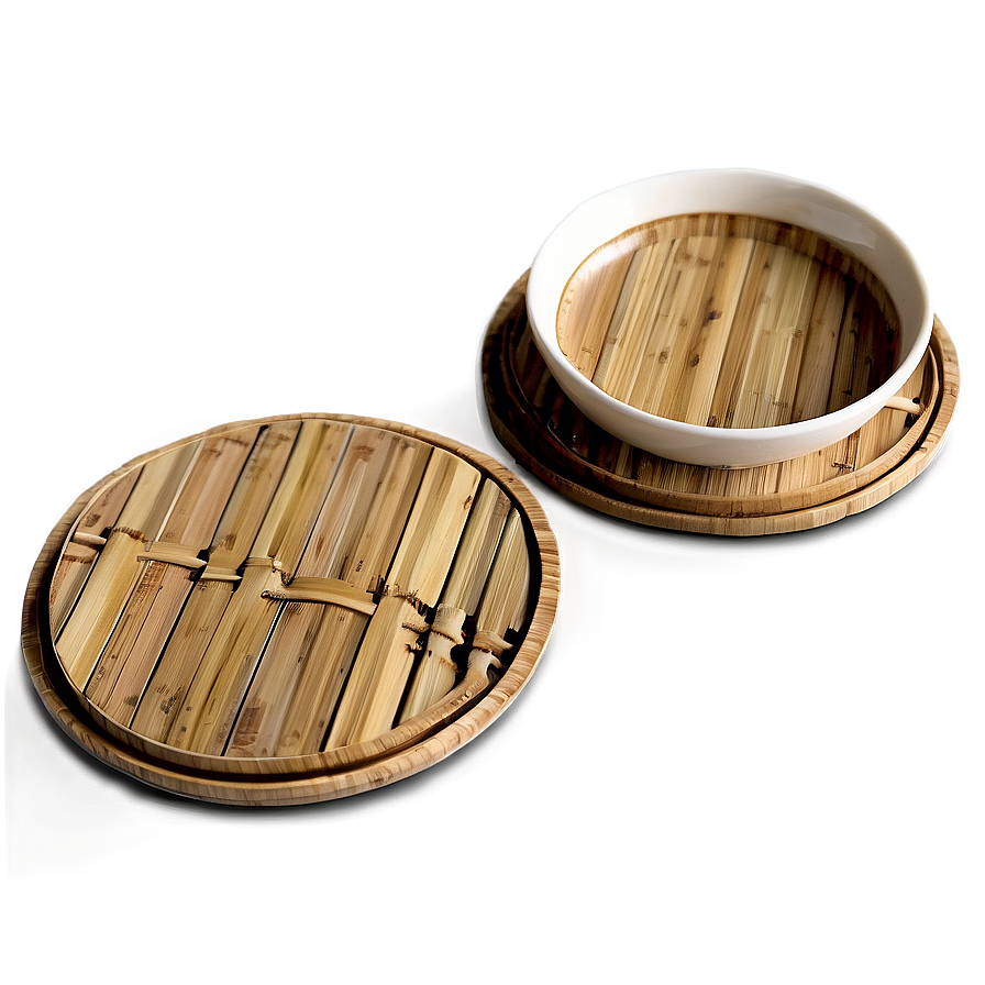 Bamboo Coaster Set Png 06252024