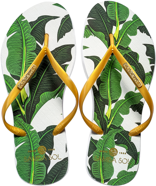 Banana Leaf Print Flip Flops