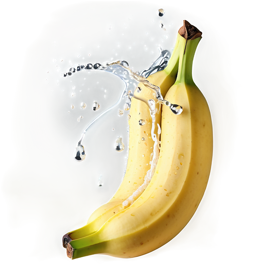 Banana With Drops Water Png 05042024