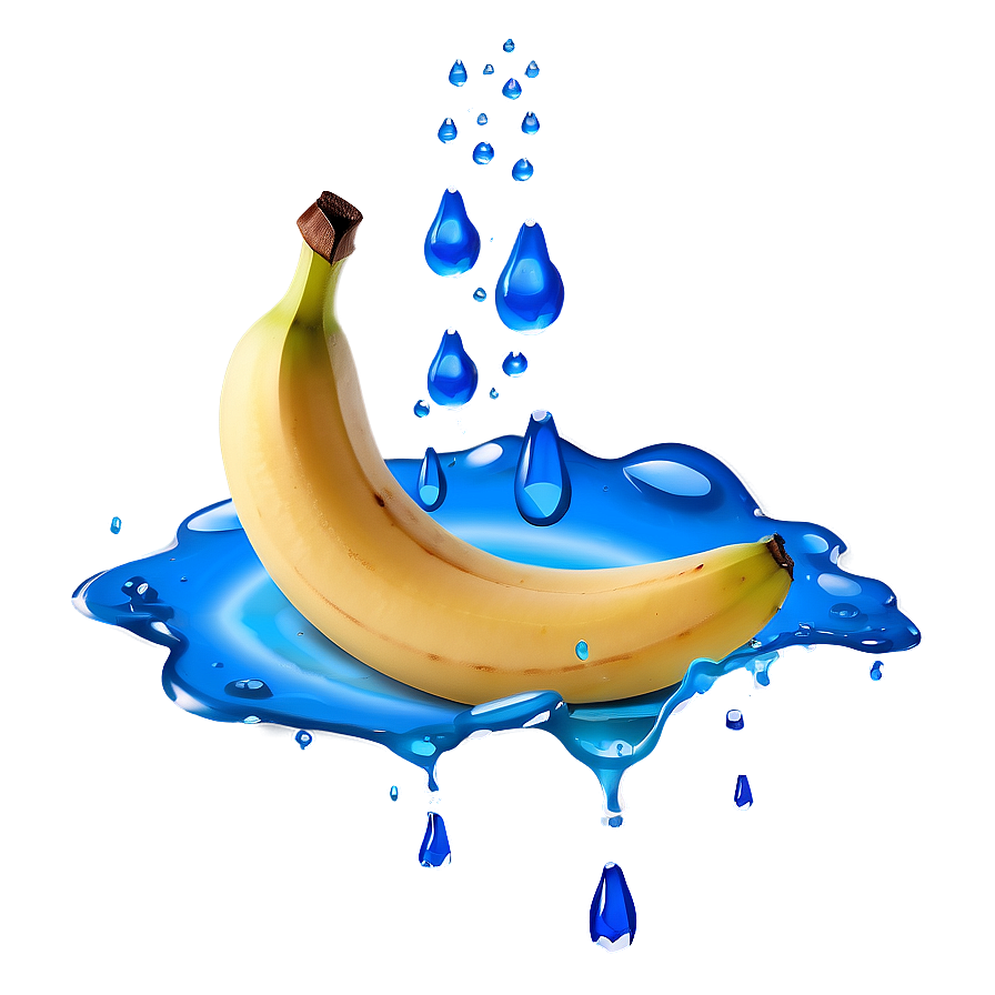 Banana With Drops Water Png Tvd