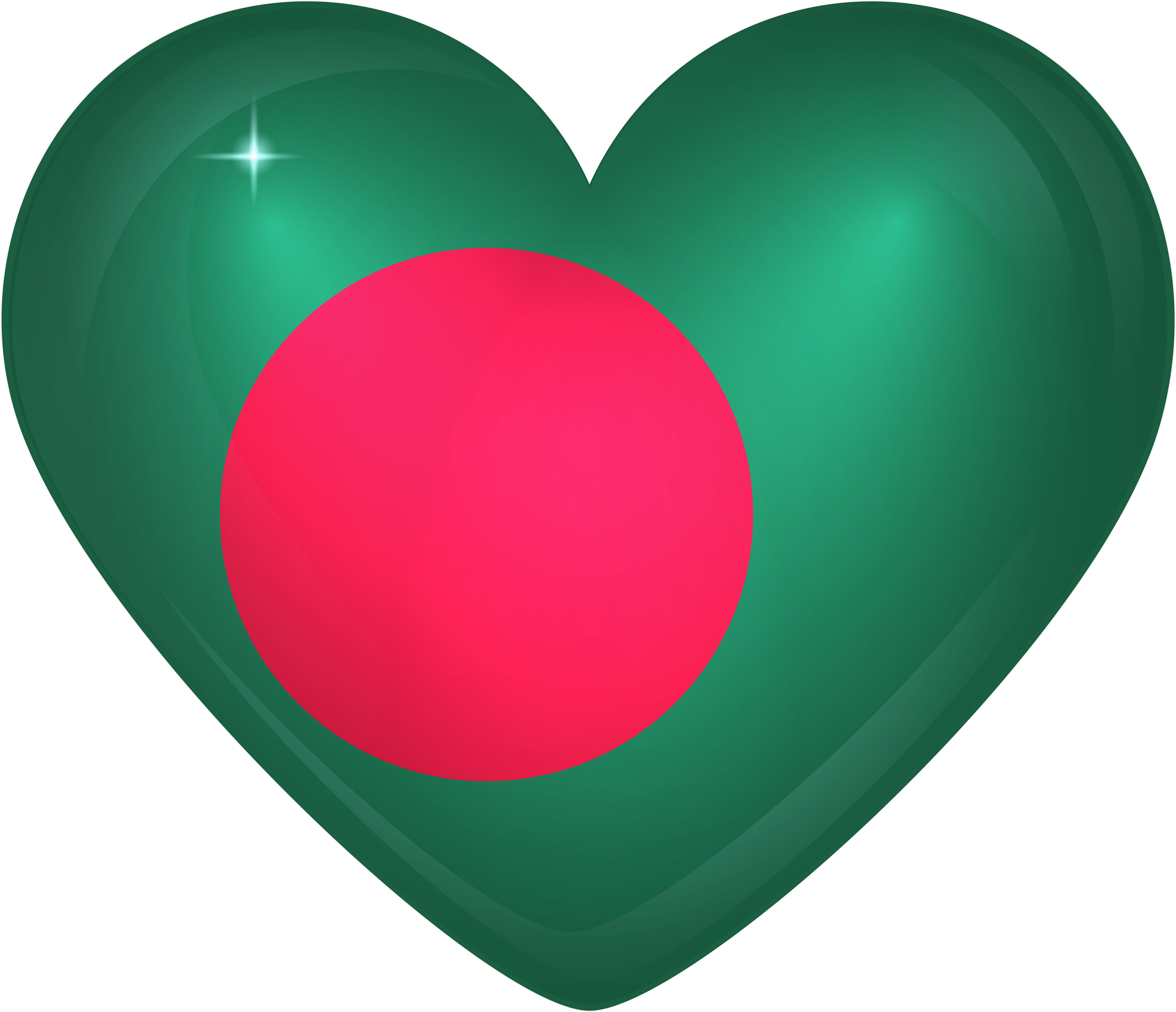 Bangladesh Flag Heart Shaped Graphic