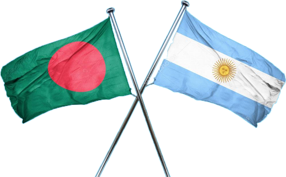 Bangladeshand Argentina Flags Crossed