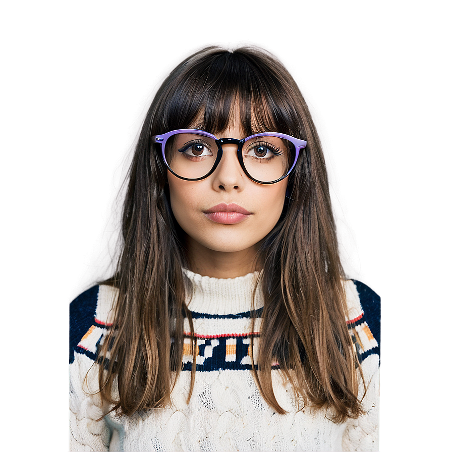 Bangs And Glasses Combo Png Hqn1