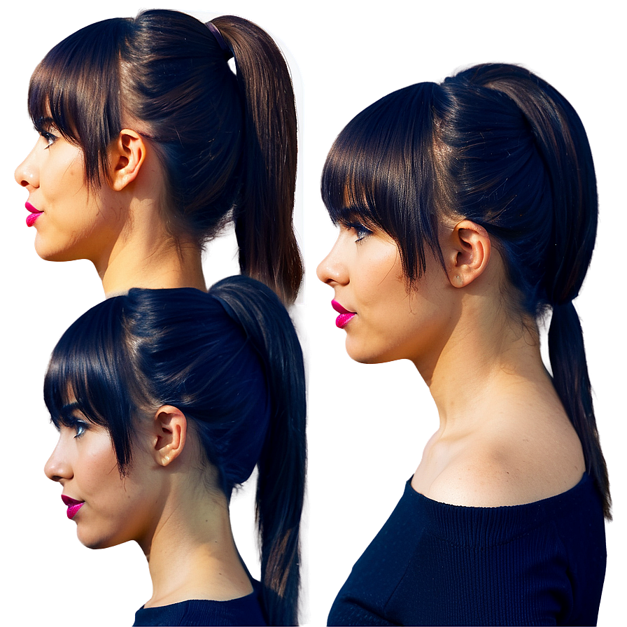 Bangs And Updo Style Png 43