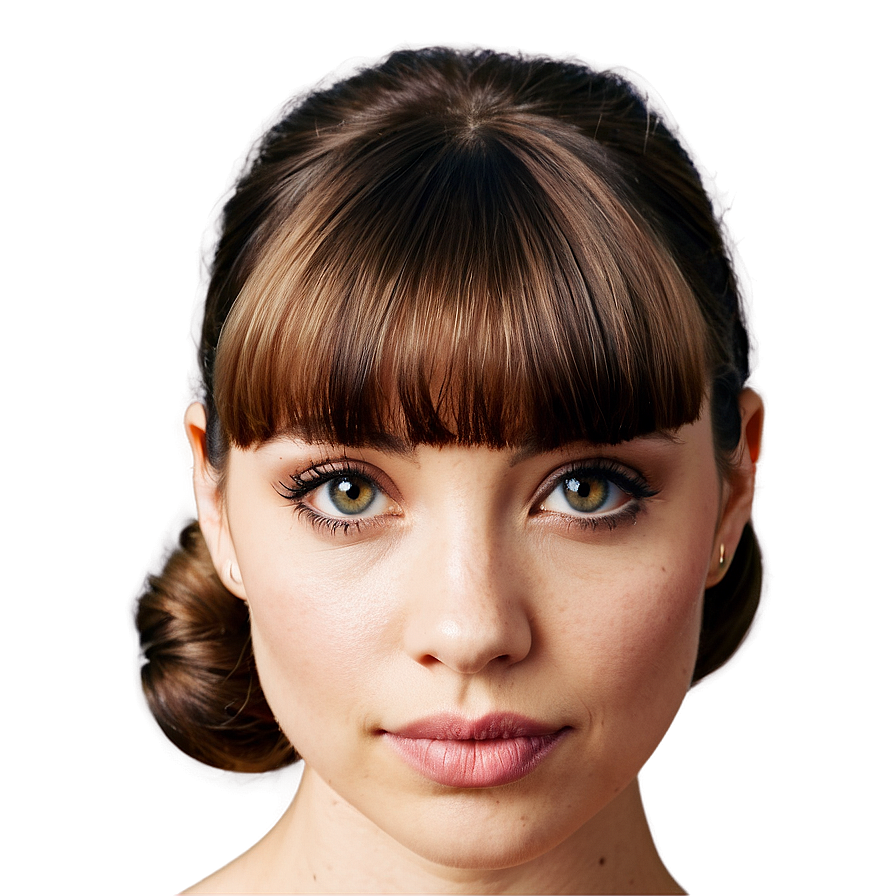 Bangs And Updo Style Png Pll42