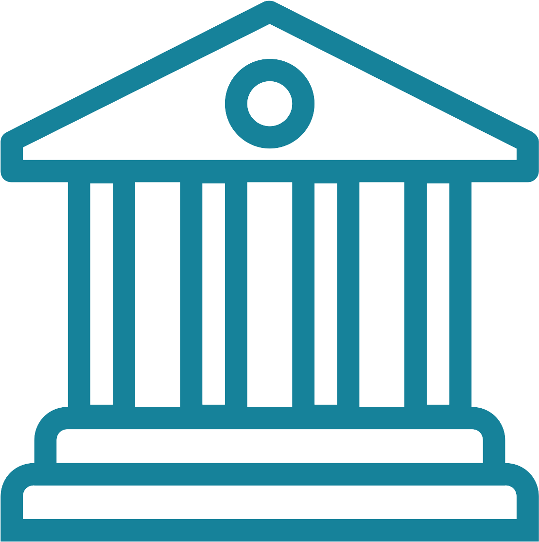 Bank Icon Blue Outline