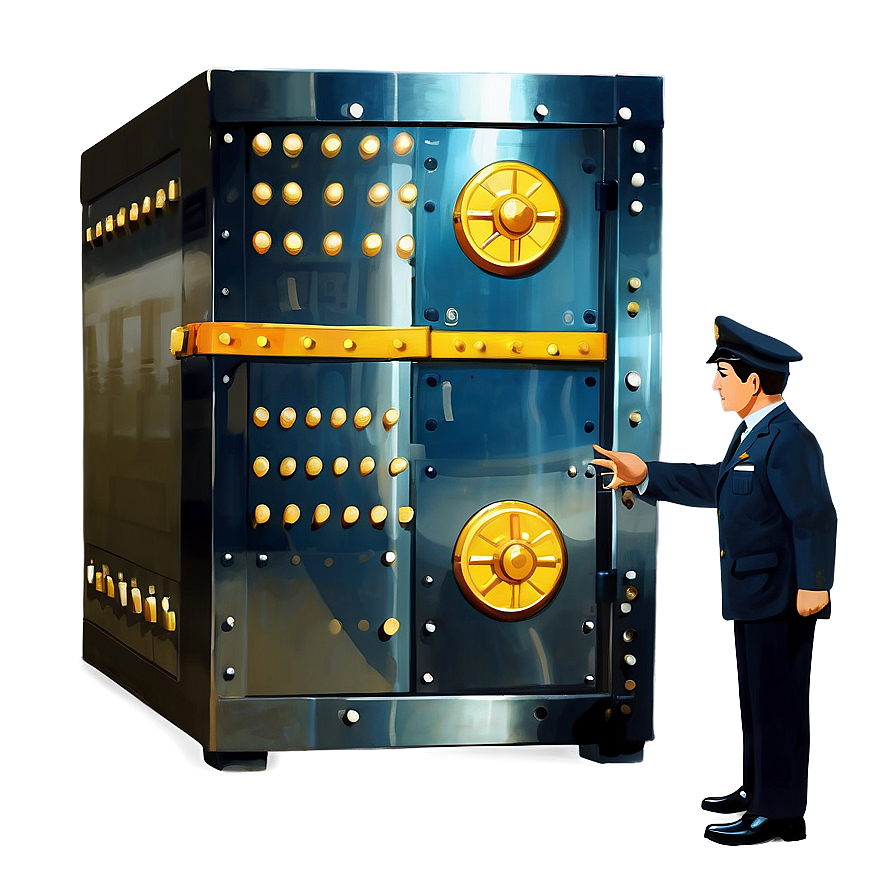 Bank Vault With Guard Png Dde