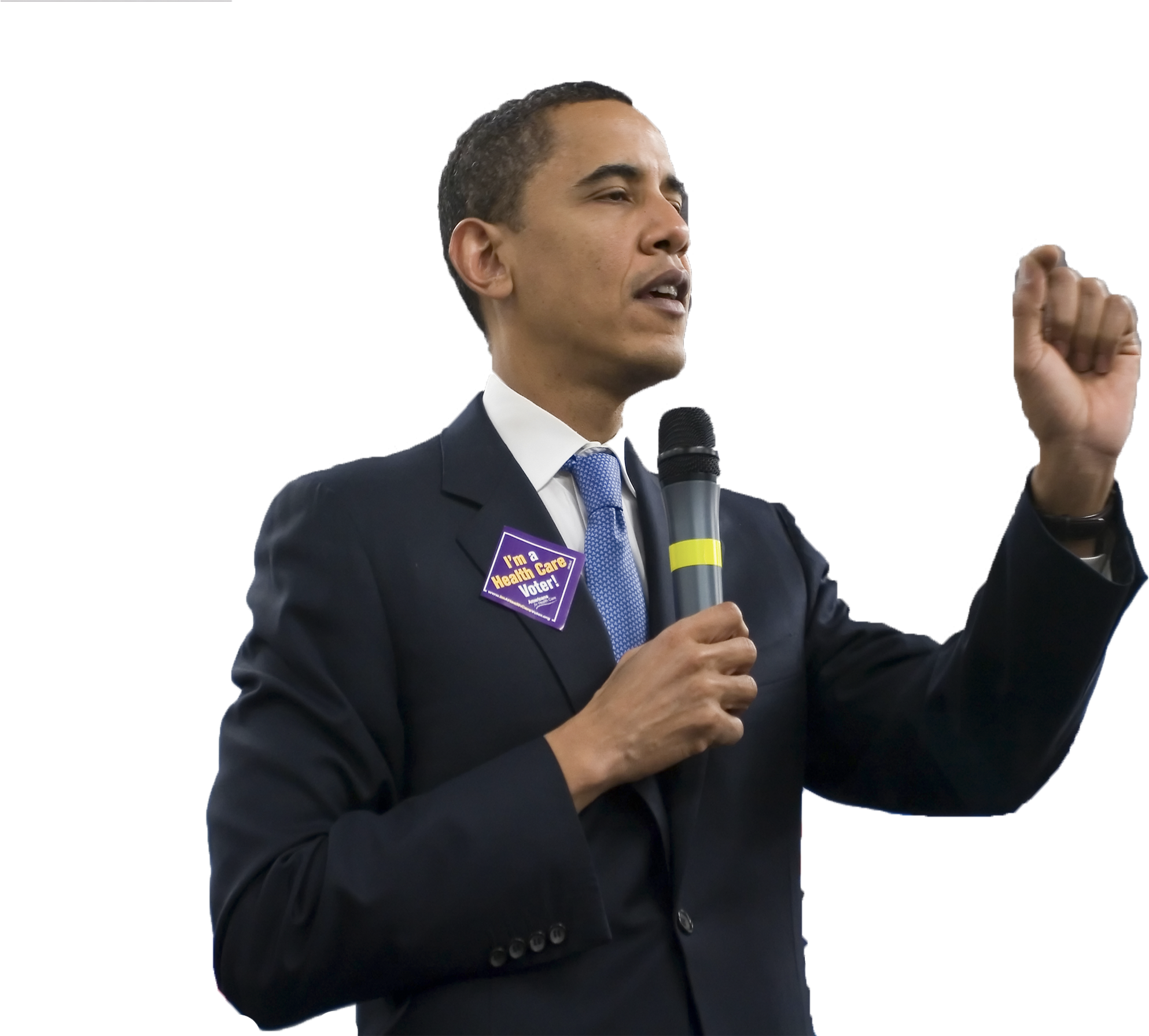 Barack Obama Speakingwith Microphone