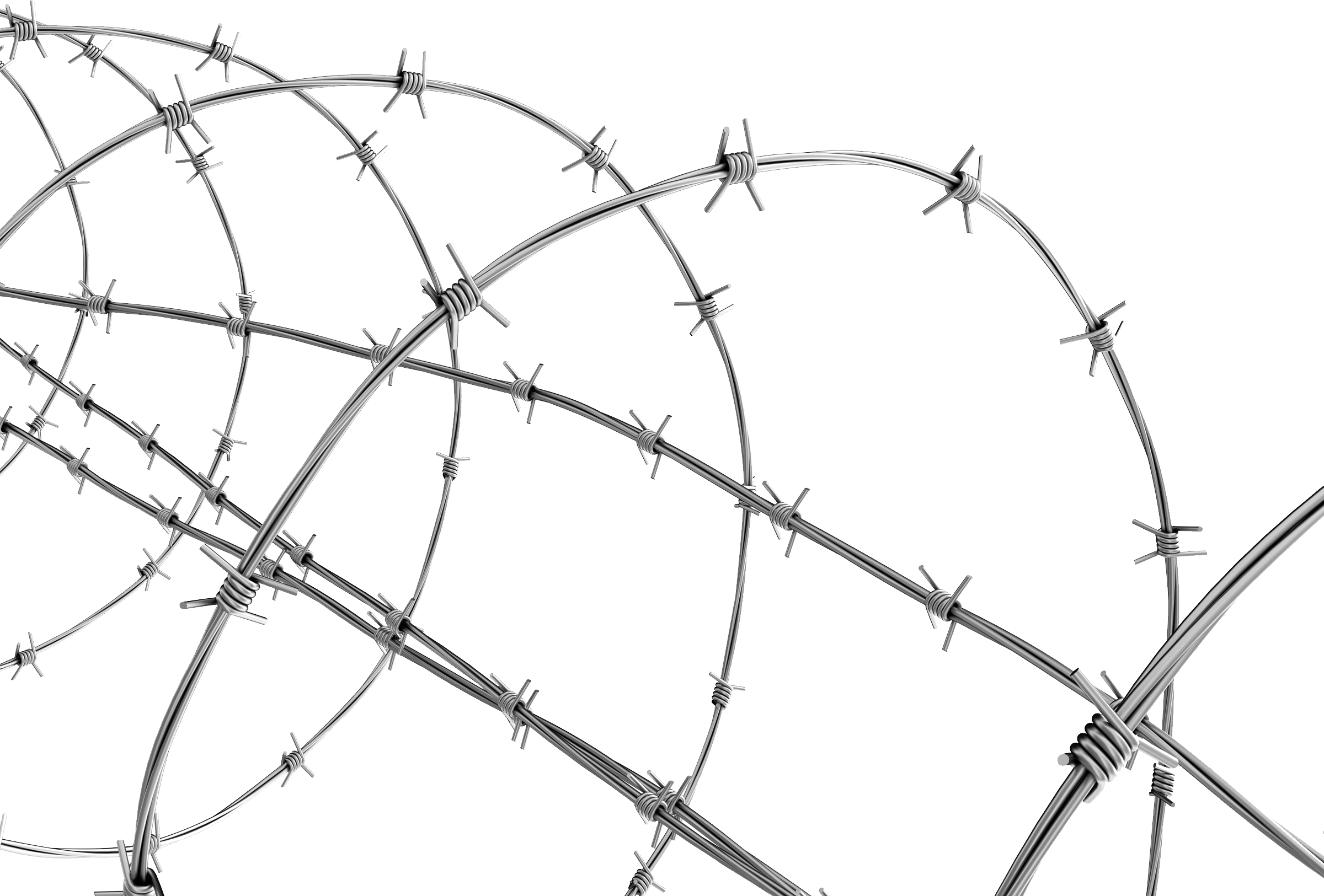 Barbed Wire Coils Against Sky