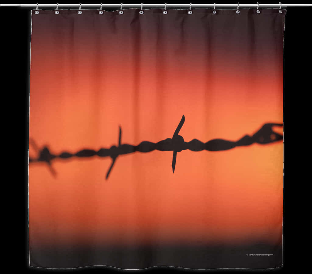 Barbed Wire Silhouette Sunset