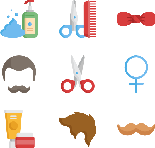 Barber Shop Essentials Icons