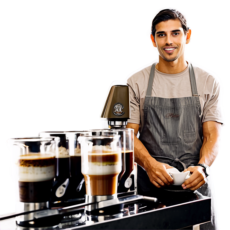 Barista Brewing Espresso Png 06272024