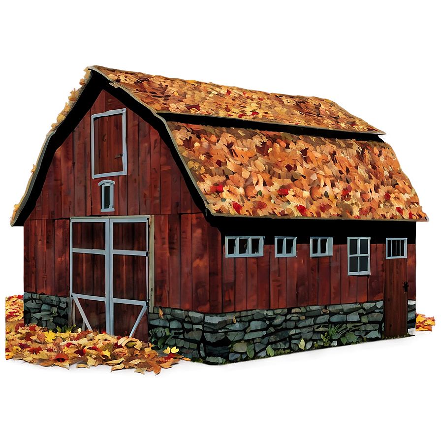 Barn Amongst Autumn Leaves Png 06122024