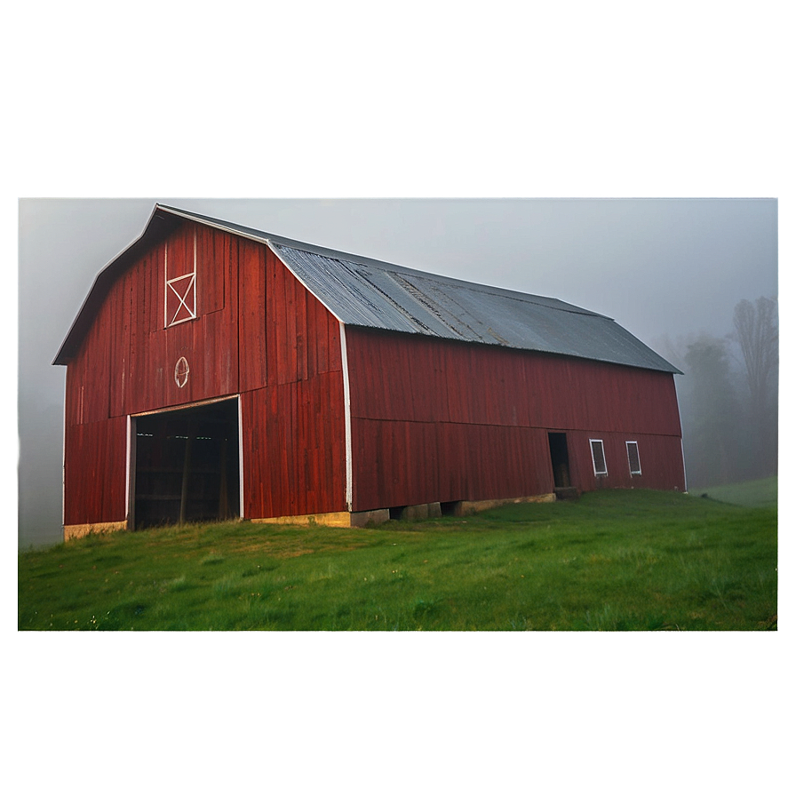 Barn In Foggy Morning Png 24