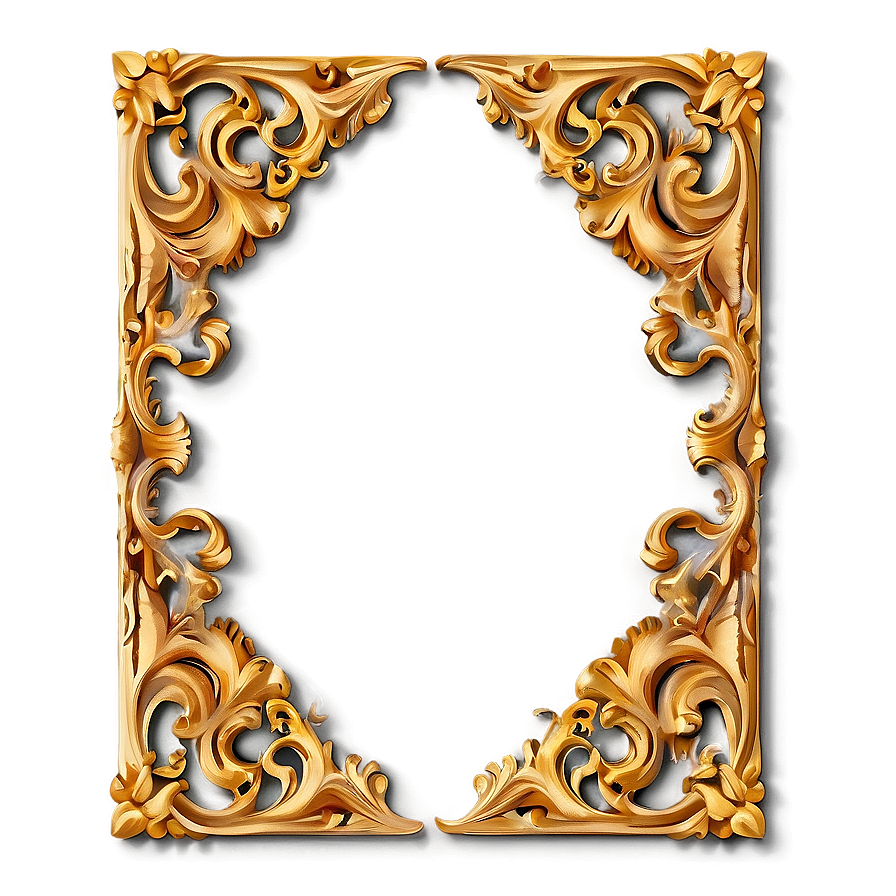 Baroque Gold Border Png Yht